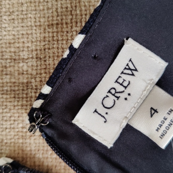 J.Crew Navy White Oncilla Animal Sheath Dress - Size 4 - Picture 14 of 14